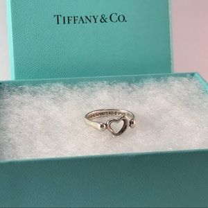 Tiffany & Co. Open Heart Sterling Ring Sz 7